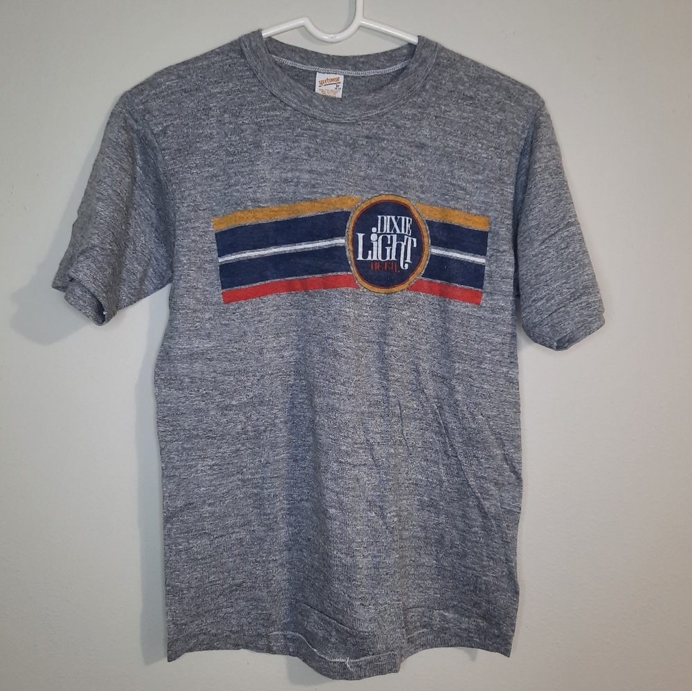 RARE! Dixie Light Beer T-Shirt  Vintage Early 1980s New Orleans Men Size M Thin